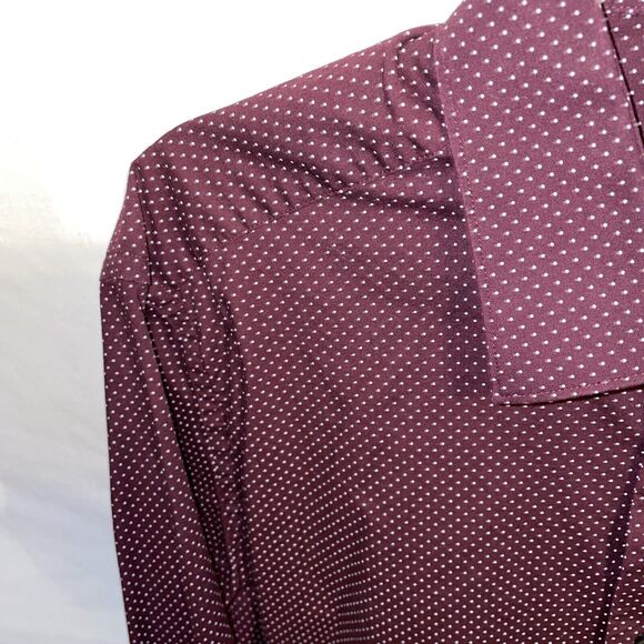 Apt. 9 Dress Shirt Men’s Size Large Purple Dotted Long Sleeve Button Up 17 34/35 - Picture 5 of 12